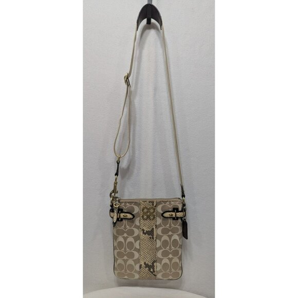 Coach Colette Signature Python Snakeskin Print Sateen Crossbody Bag 44752 - Picture 3 of 12